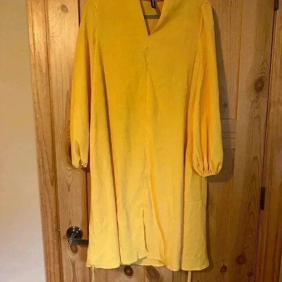 Women's Color Block Lantern Long Sleeve Dress Summer Party Dress Size Small - Picture 2 of 7